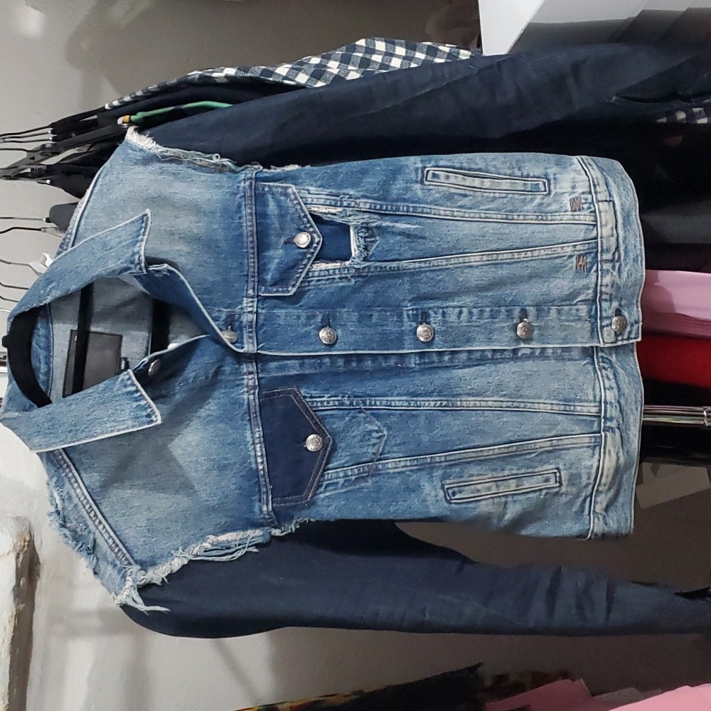 Sz S NWT $995 R13 denim distressed jacket